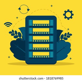 Provider Hosting Concept in flat design