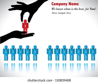 Providing the Best Choice or Best Candidate to customer or Choosing the best Candidate : Concept Illustration