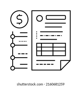 Bereitstellung von Informationen über die Cashflow-Linie Symbol Vektorgrafik. Angaben zum Cashflow-Zeichen. isoliertes Kontursymbol
