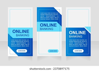 Providing online banking program web banner design template. Vector flyer with text space. Advertising placard with customized copyspace. Printable poster for advertising. Arial font used