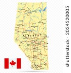 Province of Alberta Map. Canada state with cities and towns