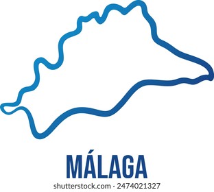 Málaga province in Andalusia, Spain abstract map