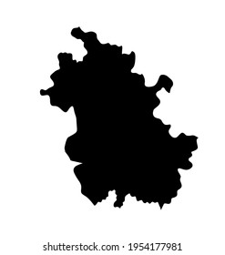 Province Anhui map vector silhouette illustration isolated on white background, China region map.