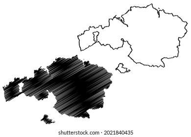 Province of Biscay (Kingdom of Spain, Basque Autonomous Community, Basque Country) map vector illustration, scribble sketch Biscay map