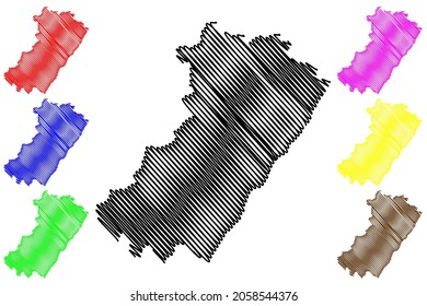 Province of Castellon (Kingdom of Spain, Autonomous Valencian Community) map vector illustration, scribble sketch Castello map