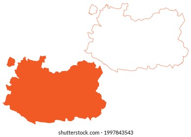 Provinz Ciudad Real (Königreich Spanien, Autonome Gemeinschaft Kastilien-La Mancha oder Kastilien-La Mancha) Karte, Vektorgrafik, Skizze Ciudad Real Karte