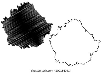 Provinz Cuenca (Königreich Spanien, Autonome Gemeinschaft Kastilien-La Mancha oder Kastilien-La Mancha) Karte, Vektorgrafik, Skizze Cuenca-Karte