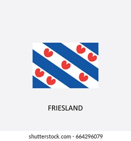 Province Flag of Friesland - Netherlands Vector Illustration