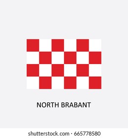 Province Flag of North Brabant - Netherlands Vector Illustration