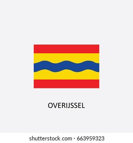 Province Flag of Overijssel - Netherlands Vector Illustration