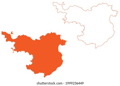 Province of Girona (Kingdom of Spain, Autonomous Community Catalonia) map vector illustration, scribble sketch Girona map