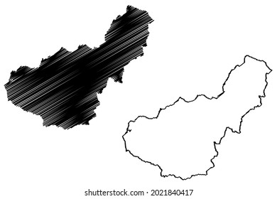 Province of Granada (Kingdom of Spain, Autonomous community of Andalusia) map vector illustration, scribble sketch Granada map