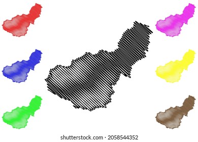 Province of Granada (Kingdom of Spain, Autonomous community of Andalusia) map vector illustration, scribble sketch Granada map