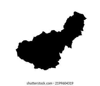 Province Granada map vector silhouette illustration isolated on white background. High detailed illustration. Spain province, part of autonomous community Andalusia. Country in Europe, EU member.