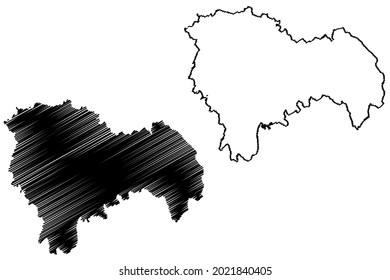 Provinz Guadalajara (Königreich Spanien, Autonome Gemeinschaft Kastilien-La Mancha oder Kastilien-La Mancha) Karte, Vektorgrafik, Skizze Guadalajara Karte