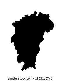 Mapa de la provincia de Jiangxi, ilustración de silueta vectorial aislada en fondo blanco, mapa de la región de China.