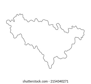 Ilustración de silueta vectorial Jilin de la provincia aislada en fondo blanco, mapa de la región de China. Forma de borde de contorno de línea Jilin.