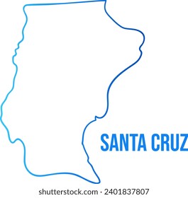 Province of Santa Cruz outline blue gradient map