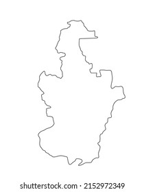 Province Tianjin map vector silhouette illustration isolated on white background, China region map. Xizang map. Tianjin line contour border shape.