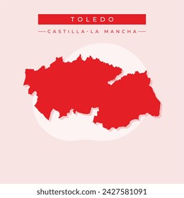 Province of Toledo (Kingdom of Spain, Autonomous Community Castilla–La Mancha or Castile La Mancha) map vector illustration, scribble sketch Toledo map