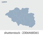 Çankırı province of Turkey, province map.