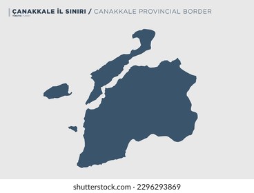 Çanakkale province of Turkey, province map.