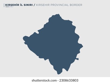Kırşehir province of Turkey, province map.
