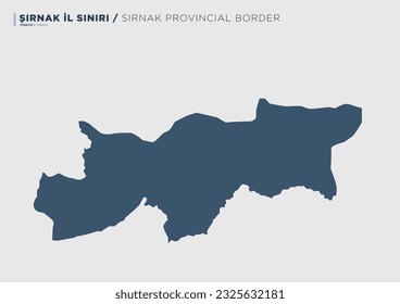 
Provincia de Şırnak, Turquía, mapa de provincia.