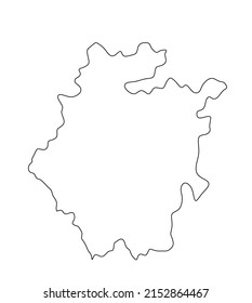 Province Zhejiang map vector silhouette illustration isolated on white background, China region map. Zhejiang line map contour border shape.