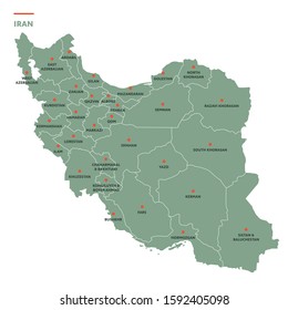 Provinces and administrative map of Iran.