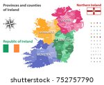 Provinces and counties of Ireland vector map