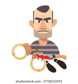 Provar um crime. Detetive. Clipart de vetor plano, ilustração com plano de fundo isolado.