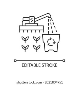 Provision surplus linear icon. Goods excess. Supply demand for products. Excessive amount of crop. Thin line customizable illustration. Contour symbol. Vector isolated outline drawing. Editable stroke