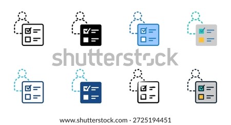 Provisional Ballot icons set multiple style collection. Editable stroke 
