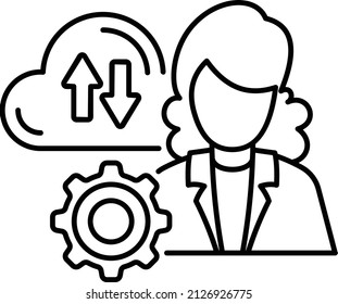 Provisioning and orchestration Vector Icon Design, Cloud computing Symbol, Client server model Sign, Web Hosting and Edge device stock illustration, public-cloud manager Concept, 