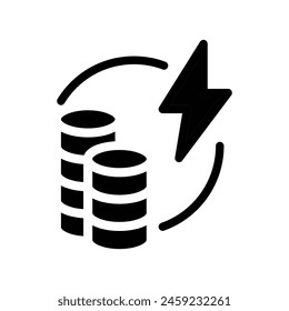 provitable electricity solid icon vector design good for website and mobile app