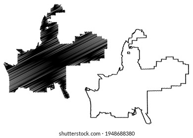 Provo City, Utah (United States cities, United States of America, usa city) map vector illustration, scribble sketch City of Provo map