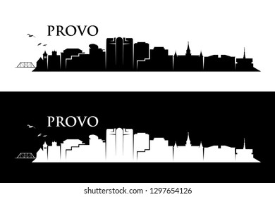 Provo skyline - Utah, United States of America, USA - vector illustration