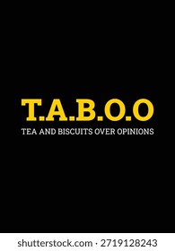 Un gráfico de Vector provocativo y misterioso que presenta la palabra Taboo en una tipografía atrevida y llamativa para un contenido atrevido.