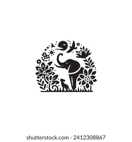 Prowess in motion: Animals silhouette, a dynamic portrayal of the strength and agility of wildlife - wildlife Silhouette - animals vector
