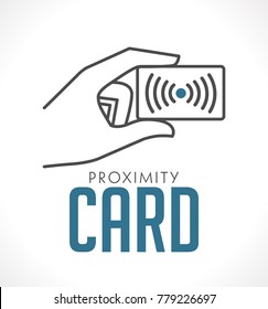 Proximity Card Logo - Hand With Card Concept