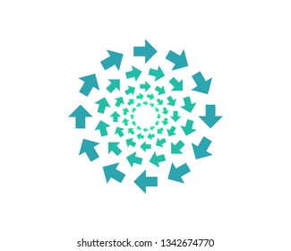 proximity pattern of a circular light blue arrow sign