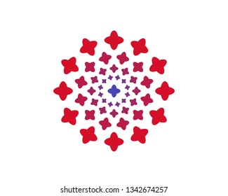 proximity pattern of a circular red floral