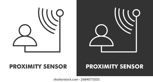 Proximity Sensor Icon Filled Outline Vector Illustration in Black and White