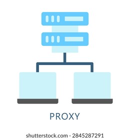 Proxy Flat Icon Mini Illustration, Use For Modern Concept, Print, Ui, Ux Kit, Web And App Development. Vector Related To Internet, Cyber Security.