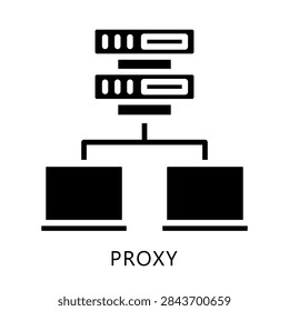 Proxy Glyph Icon Mini Illustration, Use For Modern Concept, Print, Ui, Ux Kit, Web And App Development. Vector Related To Internet, Cyber Security.