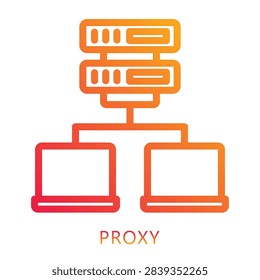 Proxy Gradient Icon, Mini Illustration For Modern Concept, Print, Ui, Ux Kit, Web And App Development. Vector Related To Internet, Cyber Security.