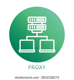 Proxy Gradient Icon, Mini Illustration For Modern Concept, Print, Ui, Ux Kit, Web And App Development. Vector Related To Internet, Cyber Security.