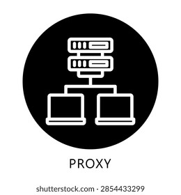 Proxy Icon Button Mini Illustration, Use For Modern Concept, Print, Ui, Ux Kit, Web And App Development. Vector Related To Internet, Cyber Security.