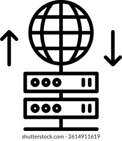 Proxy Server Icon Line Vector Illustration